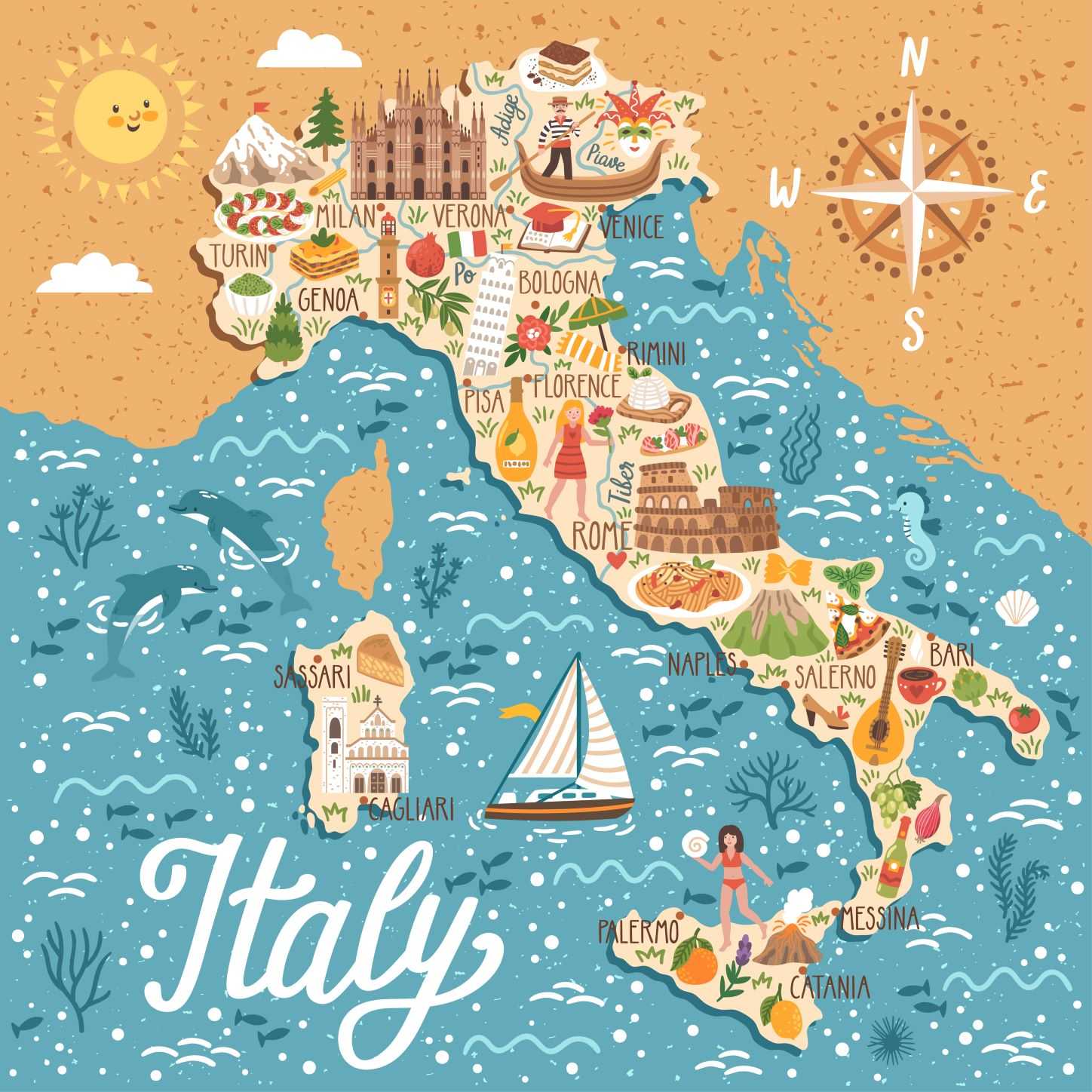 map Italy